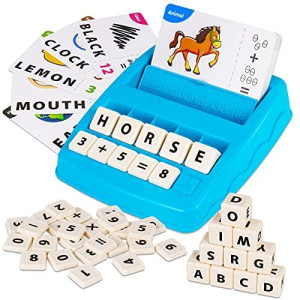 Matching Letter Gamesfor Kids Age 3-8, 2 in 1 Spelling & ReadingEducational Toys Flash CardsNumber & Color RecognitionPreschool Learning Sight WordsToysBirthday Giftfor Toddlers