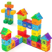 KUTOI Building Blocks - 100-piece Kids Builders Blocks Set with Storage Bag - Interlocking Building Blocks for Toddlers and Kids - Fun and Educational Toy Building Set for Skill Development
