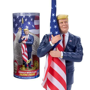 Donald Trump Talking Figure w/ Flag - 17 Lines in Trump's Own Voice, Donald Trump Gifts for Men, Funny Trump Gifts, Trump 2024, Trump Bobblehead, Donald Trump Christmas Ornament, Trump Merchandise