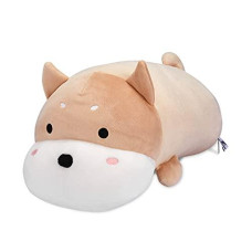 Z ZBWKBR Dog Stuffed Animal Dog Plush Pillow,Soft Cute Shiba Inu Plush Soft Plush Toy Gift for Kids Birthday Home Decor Hugging Sleeping Comfort Cushion 12'' (Yellow, Small)