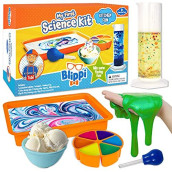 Blippi My First Science Kit: Kitchen Science Lab - 4 Kitchen Science Experiments - Make Real Ice Cream + Bubbling Lava Lamp - Kitchen Chemistry Set for Boys Girls - STEM Education Toys for Kids 3+