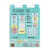The Peanutshell Preschool Educational Wall Calendar - 53 Fabric Pieces for Months, Days, Years, Weather, & Seasons