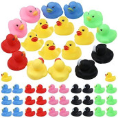 50 Pack Multicolor Mini Rubber Ducky Float Ducks Baby Bath Toy, Great for Jeep Ducking, Shower, Birthday Party, Carnival Game Gift(1.6"x 1.5" x 1.4". 6 Colors)