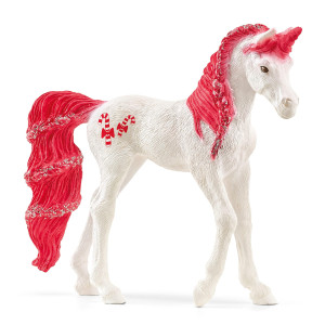 Schleich bayala, collectible Unicorn Toy Figure for girls and Boys, candy cane Unicorn Figurine (Dessert Series), Ages 5
