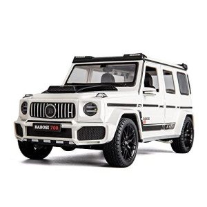 WAKAKAC 1/18 Scale Benz Model Car for Adults Collectible,Pull Back Vehicles with Music and Light,Hood Can Be Opened Cars(White)