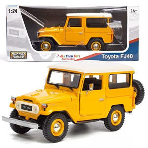 Toyota Land Cruiser FJ40 Yellow 1/24 Diecast Model by Motormax 79323 All Star Toys Exclusive FJ J40