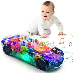 Tooty Car for Babies - Fun and Interactive Electric Toy Car for Toddlers - Music Car Toy with LED Lights - Colorful Moving Gears -Motor Skills Development for Boys and Girls
