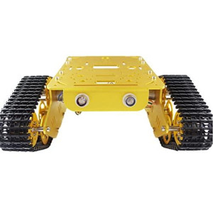 Swaytail Professional Intelligent Robot Metal Tank Car Chassis for Arduino/Raspberry Pie/Microbit/DIY Steam Education, T300 Tracked Crawler Robotic Platform with Enocoder DC Motors for Teens Adults