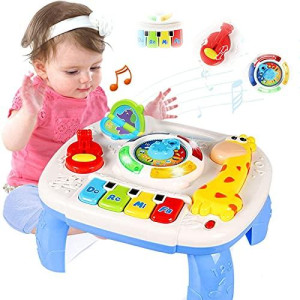 HQXBNBY Baby Toys 6 to 12 Months, Musical Learning Table Baby Toys for 1 2 3 Year Old Boys Girls Early Education Activity Center Baby Toys 12-18 Months Kids Toddler Birthday Gifts