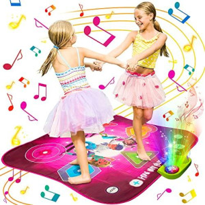Ghope Dance Mat for Kids Light Up Electronic Dance Pad with Built-in & External AUX Music Dancing Floor Game Mat Gift Toy for Girl Boy Age 3 4 5 6 7 8 9 10 Year Old
