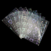 Black Lotus 100 PCS Top Loading Sweet Heart Shaped Holographic Photo Card Sleeves, Cute Foil Holo Shinny Card Protector for Kpop/Idol/TCG/CCG Standard Sized/Japanese Sized Cards Cover (65x90mm)