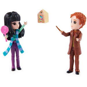 Wizarding World Harry Potter, Magical Minis Cho Chang and George Weasley Figure Set with 2 Doll Accessories, Kids Toys for Ages 6 and up