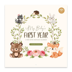 Babys First Year calendar by Bright Day - 1st Year Tracker - Journal Album To capture Precious Moments - Milestone Keepsake For Baby girl or Boy