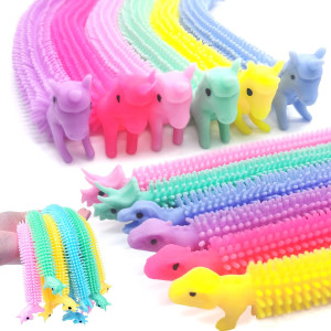Qiuttnqn 20 Pack Fidget Sensory Toys,Stretchy String Toys for Easter christmas Party Favors,Dinosaur and Unicorn Styles Relaxing Toys for Autistic children Increase Focus and Reduce Stress