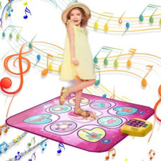 KASQERT Dance Mat, Kids Toys for 4 5 6 7 8 Year Old Girls, 5 Modes | Built-in Music | 3 Challenge Level Dance Pad Girl Toys, Games for Kids Ages 4-8, Easter Christmas Birthday Gifts for Girls