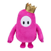 FALL gUYS Moose Toys Original Pink Bean Skin Official collectable 8 cuddly Deluxe Plush Toy Featuring The gold crown from The Ultimate Knockout Video game, 5 Series 1 characters