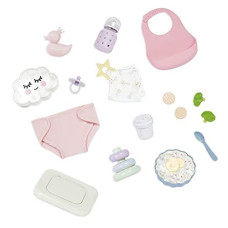 babi by Battat- Care & Feeding Set (20 Pieces)  14-inch Baby Doll Accessories  Changing Diaper, Bib, Play Food, Pacifier  Meal Time & Changing Toys for Children Ages 2+