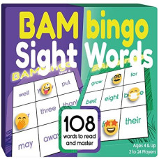 THE BAMBINO TREE Sight Word Bingo Game Level 3 and Level 4 - Learn to Read Vocabulary for 1st Grade 2nd Grade Kids - Family Fun Learning Dolch's Fry's Words Lists - Educational Reading Game