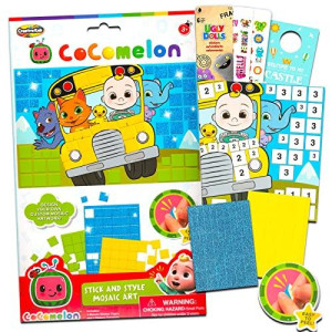 Cocomelon Party Supplies Set - Cocomelon Arts and Crafts Bundle with Stick and Style Mosaic Art, Over 200 Stickers and More (Cocomelon Art Set) (cocomelon activity set)