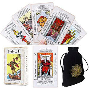 Sincerez Tarot cards Deck for Beginners with Meanings On Them,Tarot card with guidebook (White)