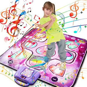 Dance Game Mat for Kids Girls Age 4-12- Dance Mixer Rhythm Step Play Mat,Christmas Birthday Gifts Toys for Kids Toddler Girls