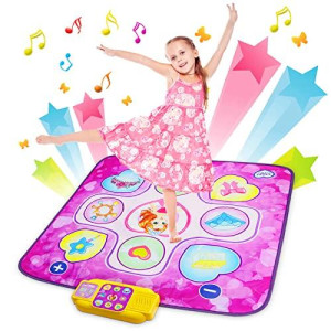 Love&Mini Dance Mat - Girls Toys for 3-10 Year Old Kids Dance Pad with 5 Game Modes and LED Lights Kids Dance Party Birthday Gifts (38.6"X34.1")