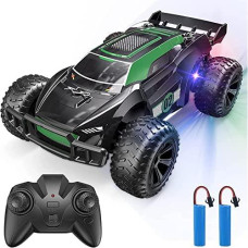 kizplays Remote Control Car, Hobby Grade RC Car for Kids with Colorful Led Lights and Two Rechargeable Batteries, 2.4GHz High Speed Remote Control Off Road Toy Car, Gift for Boys Girls