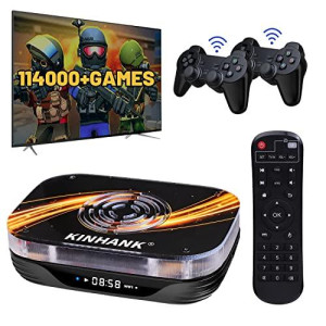 Kinhank Super Console X3 Plus Video Game Consoles Built-in 114,000+ Classic Games, S905X3 Chips,Android TV 9.0/Corelec/Emuelec 4.5 Game System in 1, 8K UHD TV Output, Voice Remote, BT 4.0 (256G)