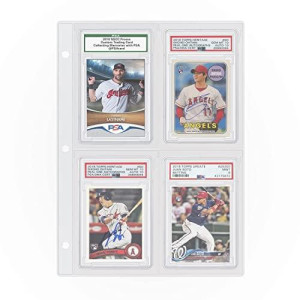 Graded Card Slab Binder Pages for Storage & Display, Compatible with 40 PSA, BGS, BCCG, CGC Graded Sports Cards, Also Fit One-Touch Magnetic Card Holders, 10 Pages (Card & Case Not Include)
