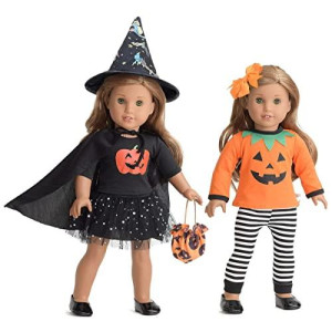sweet dolly Doll clothes Accesories Halloween Pumpkin Witch costume Pumpkin Suit Set for American 18 inch girl Doll