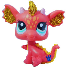 Littest Pet Shop LPS Pink Sparkle glitter Dragon 2484 green Eyes Action Figures Kids Boys girls gift