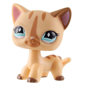 Littest Pet Shop LPS Shorthair Yellow cat Kitten 886 Diamond Eye Action Figures Kids Boys girls gift