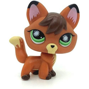 Littest Pet Shop LPS Red Fox 807 green Eyes Action Figures Kids Boys girls gift