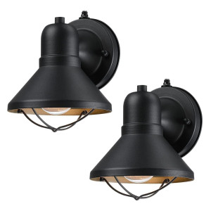 ARPENTER Dusk to Dawn Outdoor Wall Light Fixtures,Black Barn Light with Photocell Sensor, Exterior 2-Pack Wall Sconce in Powder coated Finish for Front Porch, House, garage