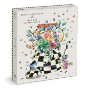 Mackenzie-Childs Blooming Kettle 750 Piece Shaped Puzzle From Galison - Shaped Jigsaw Puzzle, Featuring Original Artwork, Thick And Study Pieces, Challenging And Fun For Adults, Great Gift Idea!