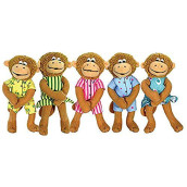 Merrymakers Five Little Monkeys Finger Puppet Playset, Set Of 5, 5-Inches Each