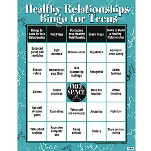 Wellness Reproductions & Publishing Healthy Relationships Bingo For Teens