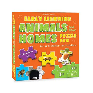 Wonder House Books Early Learning Animals & Their Homes Puzzle Box for Preschoolers and Toddlers - Learning Aid & Educational Toy (Jigsaw Puzzle for Kids Age 3 and Above), multicolor