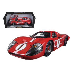 Ford gT MK IV 1 Red with White Stripes 24H of Le Mans (1967) 118 Diecast Model car by Shelby collectibles