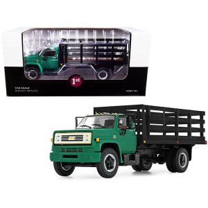 chevrolet c65 Stake Truck green and Black 134 Diecast Model by First gear
