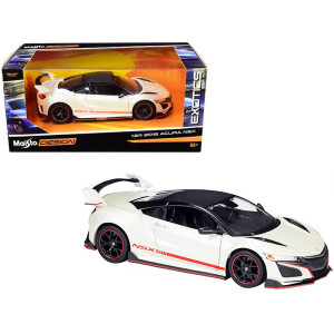 2018 Acura NSX Pearl White with carbon Top Exotics 124 Diecast Model car by Maisto