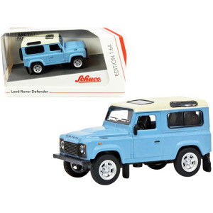 Land Rover Defender Light Blue with cream Top 164 Diecast Model car by Schuco
