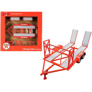 Tandem car Trailer with Tire Rack Orange Texaco for 143 Scale Model cars by gMP