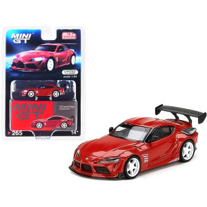 Toyota gR Supra HKS Renaissance Red with carbon Accents and White Wheels Limited Edition to 3000 pieces Worldwide 164 Diecast Model car by True Scale Miniatures