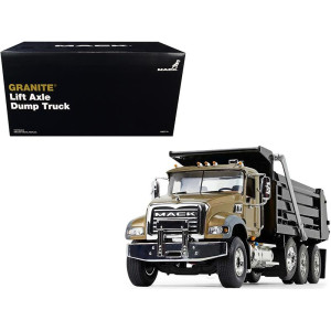 Mack granite MP Dump Truck gold and Black 134 Diecast Model by First gear