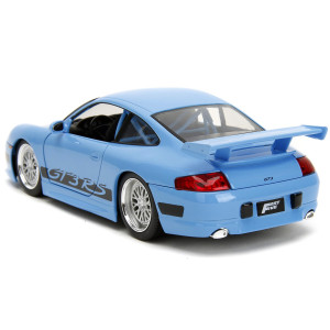 Porsche 911 gT3 RS Light Blue with Black Accents Fast & Furious Movie 124 Diecast Model car by Jada