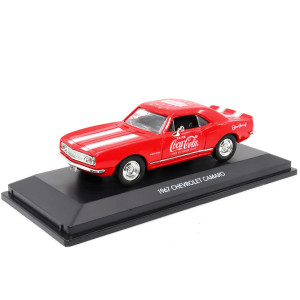 1967 chevrolet camaro coca-cola Red with White Stripes 143 Diecast Model car by Motor city classics