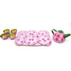 Metal Teapot And cups Kitchen Playset (Flower)