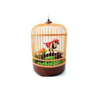Singing & chirping Bird In cage - Realistic Sounds & Movements (Red)