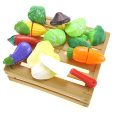 Kitchen cutting Vegetables crate Pretend Food Playset